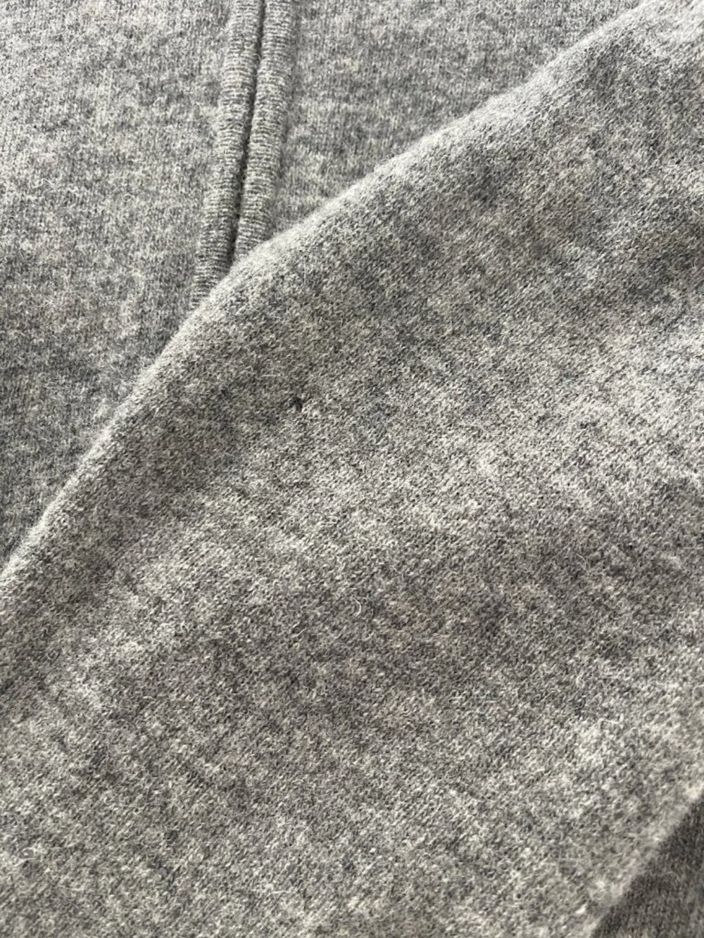Sundance Gray Lambswool Hooded Cardigan Peace Sign FLAWS - Picture 7 of 8